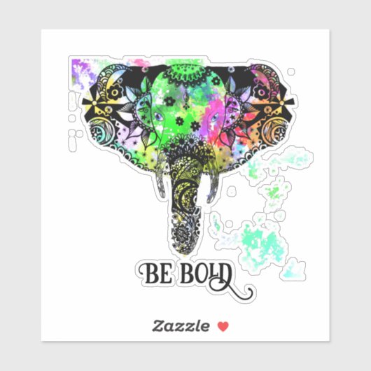 Seien Sie kühl Boho mandala Elefant Aufkleber (Blatt)