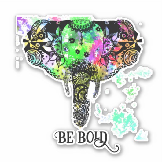 Seien Sie kühl Boho mandala Elefant Aufkleber (Vorderseite)