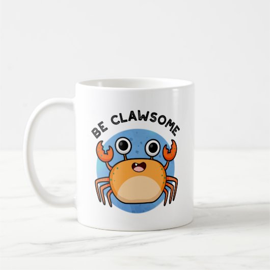 Seien Sie lauter lustiger positiver Krabbenpun Kaffeetasse (Links)