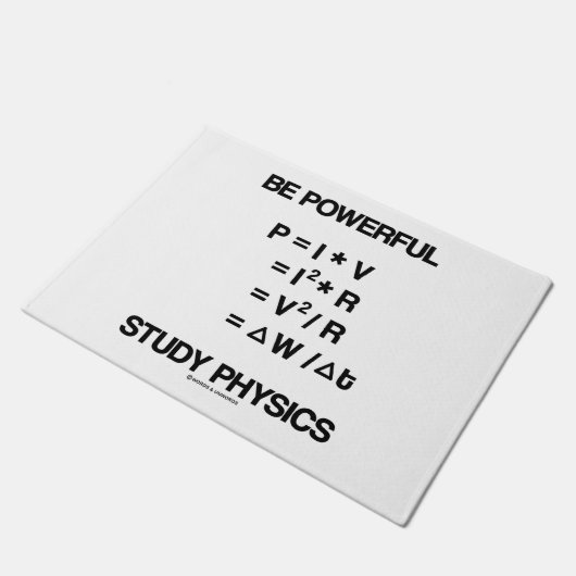 Seien Sie mächtig Study Physik Gleichungen Geek Ad Fußmatte (Schrägansicht)