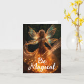 Seien Sie magischer Angel Pixie mit Flügeln Karte (Gelbe Blume)