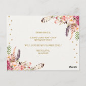 Seien Sie mein Blumenmädchen Rustic Boho Floral Vo Postkarte (Rückseite)