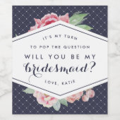 Seien Sie mein Bridesmädchen Wein oder glänzende W Weinetikett (Einzelnes Label)