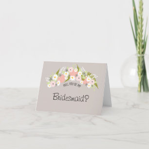 Seien Sie mein Bridesmaid Blumenkranz Einladung
