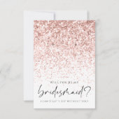 Seien Sie mein Bridesmaid Pink Glitzer Earring Hol Dankeskarte (Vorderseite)