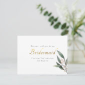 Seien Sie mein Eukalyptus-Blattgold-Drehbuch Einladung (Stehend Vorderseite)