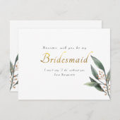 Seien Sie mein Eukalyptus-Blattgold-Drehbuch Einladung (Vorne/Hinten)