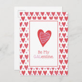 Seien Sie mein Galentine Postkarte (Vorne/Hinten)