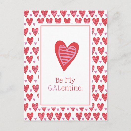 Seien Sie mein Galentine Postkarte (Vorderseite)