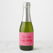 Seien Sie mein Galentiner Freund Valentine Red Pin Schaumweinetikett (Vorderseite)
