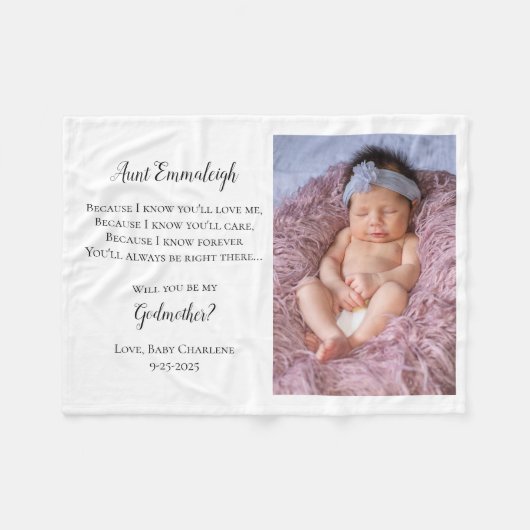 Seien Sie mein Godmutter Vorschlag Foto einladen Fleecedecke (Vorderseite (Horizontal))