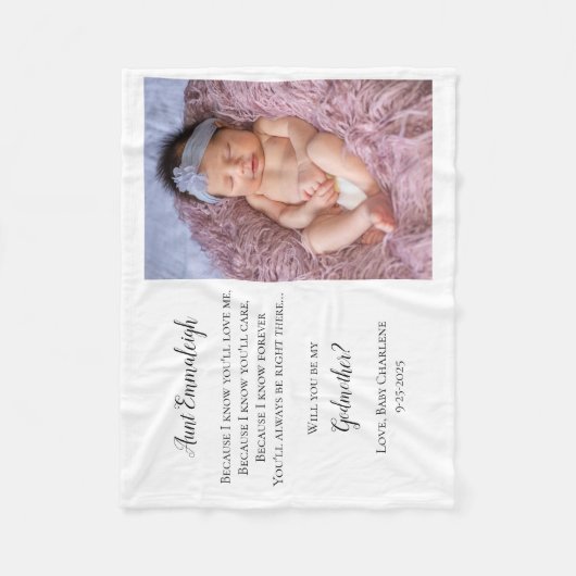 Seien Sie mein Godmutter Vorschlag Foto einladen Fleecedecke (Vorderseite)