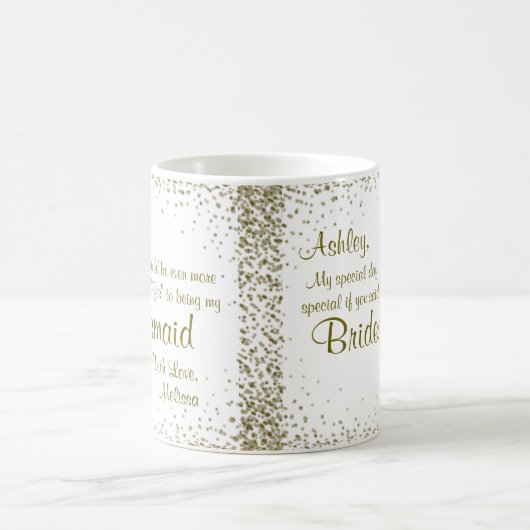 Seien Sie mein GoldConfetti der Brautjungfern-| Kaffeetasse (Mittel)