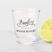 Seien Sie mein Mann der Ehre, handgeschriebene Swa Schnapsglas (Vorderseite)