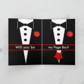 Seien Sie mein Page Boy INDIVIDUELLE NAME Card Tux Einladung (Innenseite)