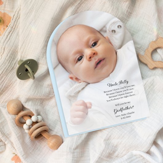 Seien Sie mein Pate Vorschlag Foto Arch Einladung