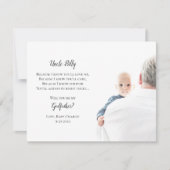 Seien Sie mein Pate Vorschlag Foto Einladung (Vorderseite)