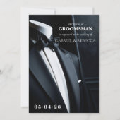 Seien Sie mein Trauzeuge Anfrage Schwarze Krawatte Einladung (Vorderseite)