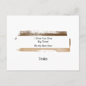 Seien Sie mein Trauzeuge Braun Wasserfarbenpinsel Einladungspostkarte (Rückseite)