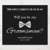 Seien Sie mein Trauzeuge Vorschlag Moderne Hochzei Alkoholflaschenetikett (Einzelnes Label)