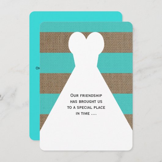 Seien Sie mein überhängendes Gedicht Türkis mit Bu Einladung (Vorne/Hinten)