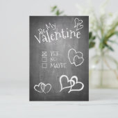 Seien Sie mein Valentin auf Kreidebrett (Stehend Vorderseite)