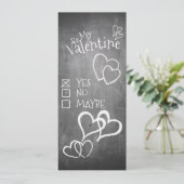 Seien Sie mein Valentin auf Kreidebrett (Stehend Vorderseite)