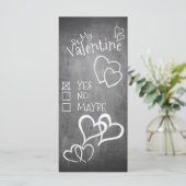 Seien Sie mein Valentin auf Kreidebrett (Stehend Vorderseite)