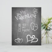 Seien Sie mein Valentin auf Kreidebrett (Stehend Vorderseite)