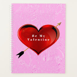 Seien Sie mein Valentin auf rosa Eisspirale Notebo Planer