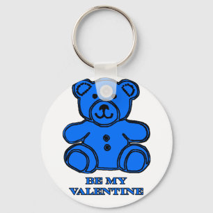 Seien Sie mein Valentinbär Blau Das MUSEUM Zazzle Schlüsselanhänger