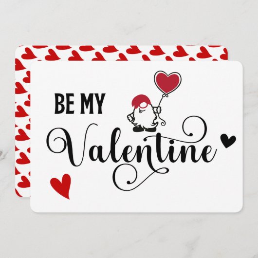 Seien Sie mein Valentine Gnome Feiertagskarte (Vorne/Hinten)