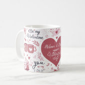 Seien Sie mein Valentine I Liebe Sie Individuelle Kaffeetasse (Vorderseite Links)