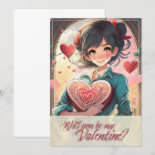 Seien Sie mein Valentine im Manga-Stil (Vorne/Hinten)