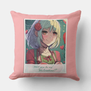 Seien Sie mein Valentine im Manga Style 33420 Kissen