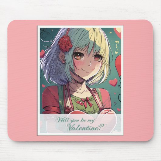 Seien Sie mein Valentine im Manga Style 33420 Mousepad (Vorne)