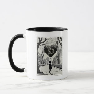 Seien Sie mein Valentine in Manga Style Monochrome Tasse