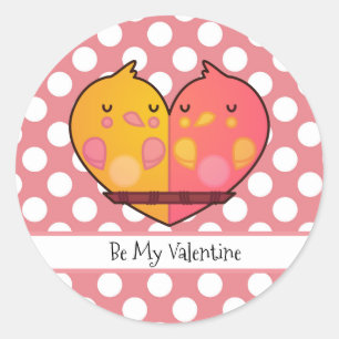 Seien Sie mein Valentine Love Birds Round Sticker