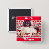 SEIEN SIE MEIN VALENTINE MINI DACKEL SCHALTFLÄCHE BUTTON (Vorne & Hinten)