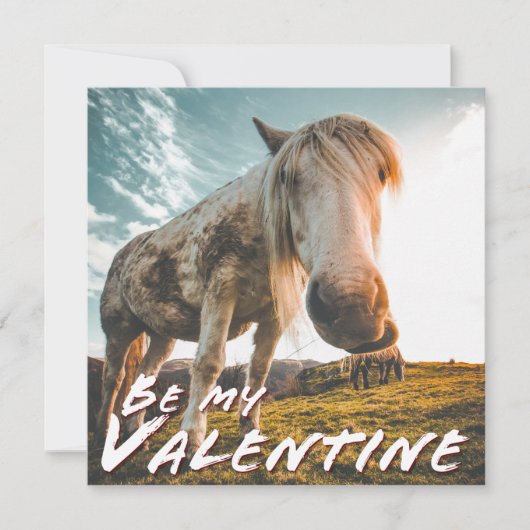 Seien Sie mein Valentine mit dem Blick auf Pferd (Vorderseite)