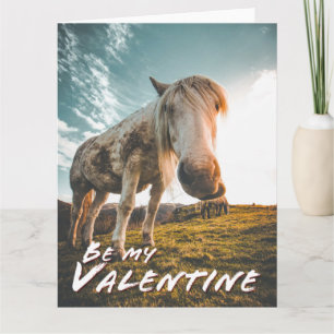 Seien Sie mein Valentine mit dem Blick auf Pferd Karte