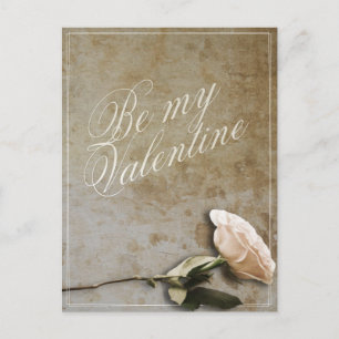Seien Sie mein Valentine mit Rose Postkarte
