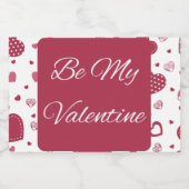 Seien Sie mein Valentine Red Sparkling Wine Label Schaumweinetikett (Einzelnes Label)