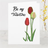Seien Sie mein Valentine Red & Yellow Tulpendesign Karte (Gelbe Blume)