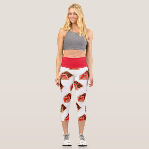 Seien Sie mein Valentine Strawberry Red Bogen Box Capri Leggings