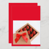 Seien Sie mein Valentine Strawberry Red Bogen Box Einladung (Vorne/Hinten)