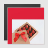 Seien Sie mein Valentine Strawberry Red Bogen Box Magnetkarte (Vorne/Hinten)