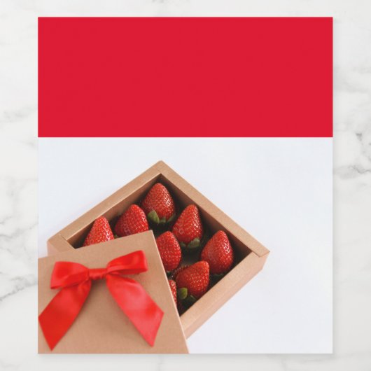 Seien Sie mein Valentine Strawberry Red Bogen Box Weinetikett (Einzelnes Label)