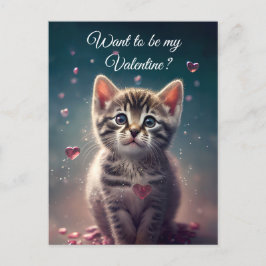 Seien Sie mein Valentine - Sweet Little Kitten Lie Postkarte
