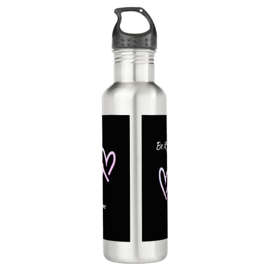 Seien Sie mein Valentine Triple Heart Edelstahlflasche (Rückseite)